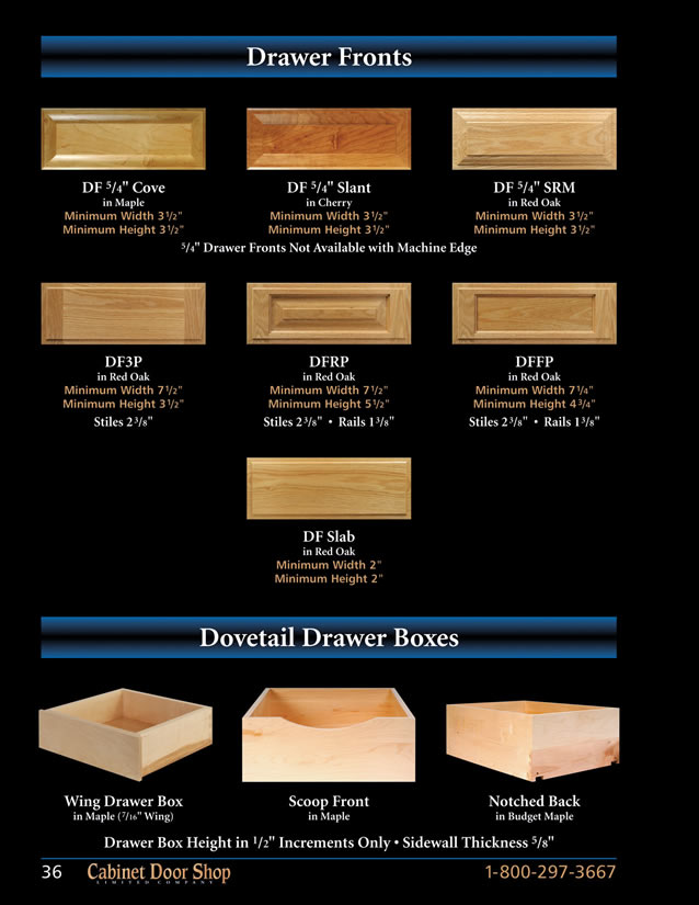 36 Drawer Fronts